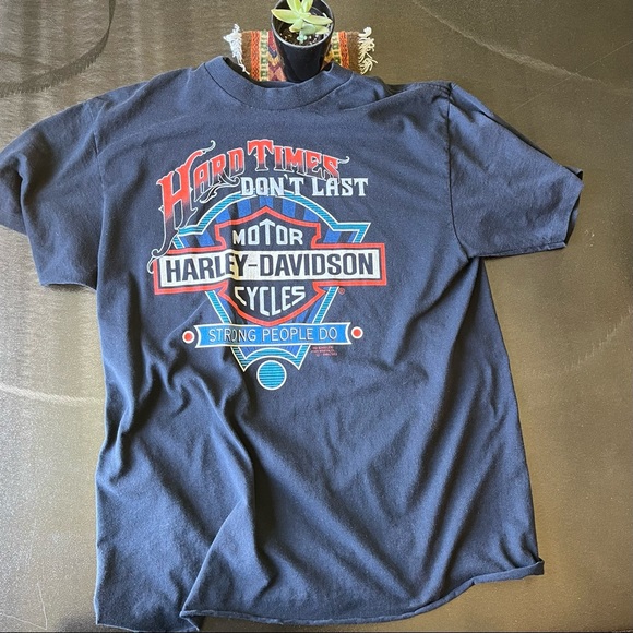 Vintage hard times Harley Davidson T-shirt - Picture 7 of 9